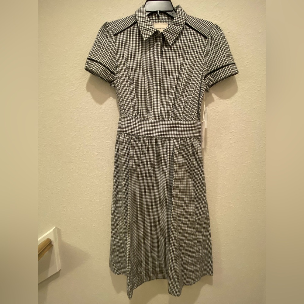 COURT & ROWE Black and White Shirt Dress Gingham Button up